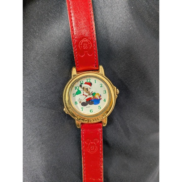 Vtg MICKEY MOUSE, Disney MUSICAL CHRISTMAS Watch, LORUS, Estate Sale Not Tested main image 4